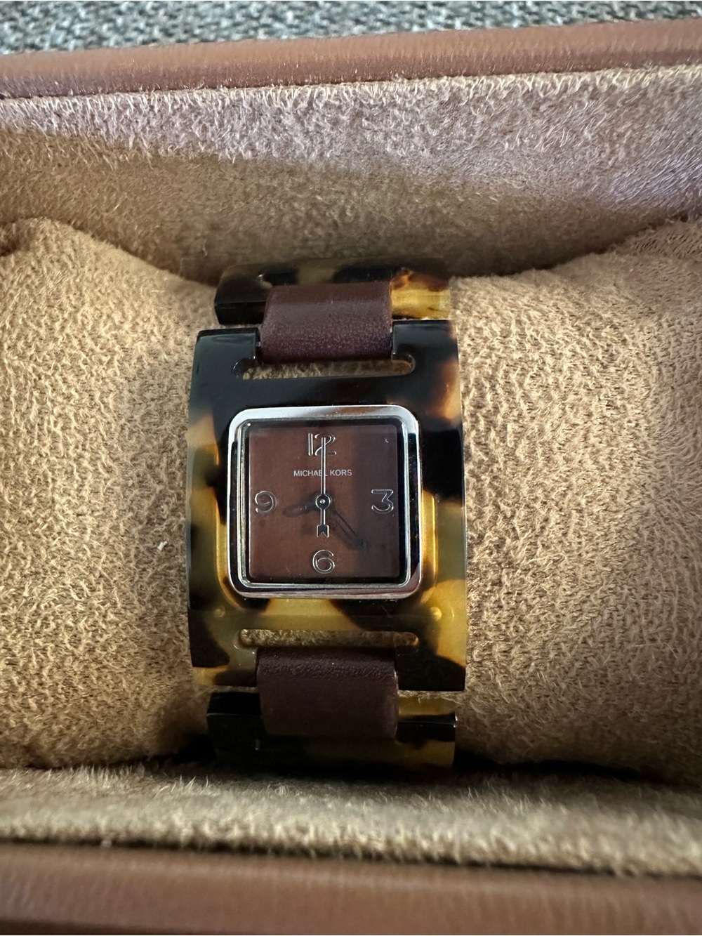 Michael Kors Tortoiseshell Bracelet Watch with Brown Dial